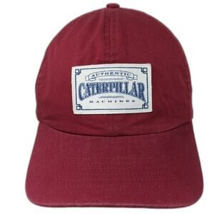CYRK Baseball Cap Red One Size Caterpillar Machines Front Patch Slideback Hat